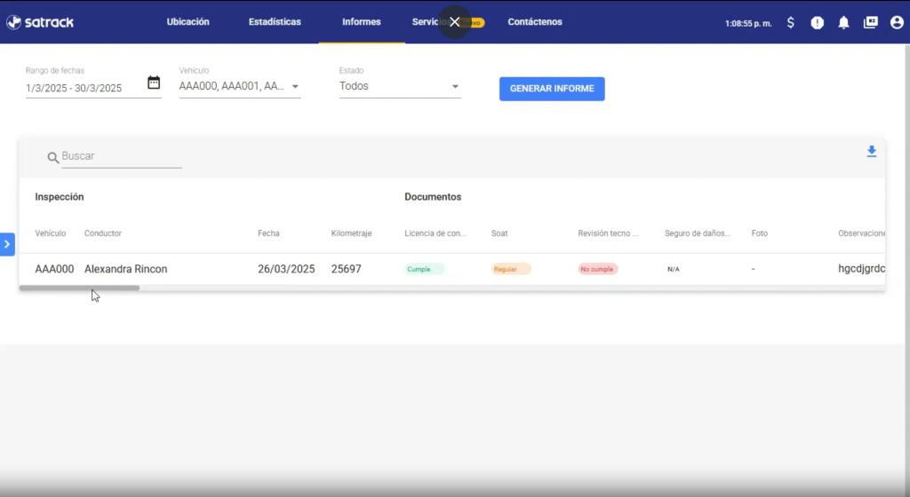 Cómo Analizar y Descargar los Informes del Chequeo Preoperativo en Satrack