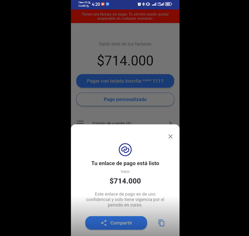 Cómo compartir enlace de pago