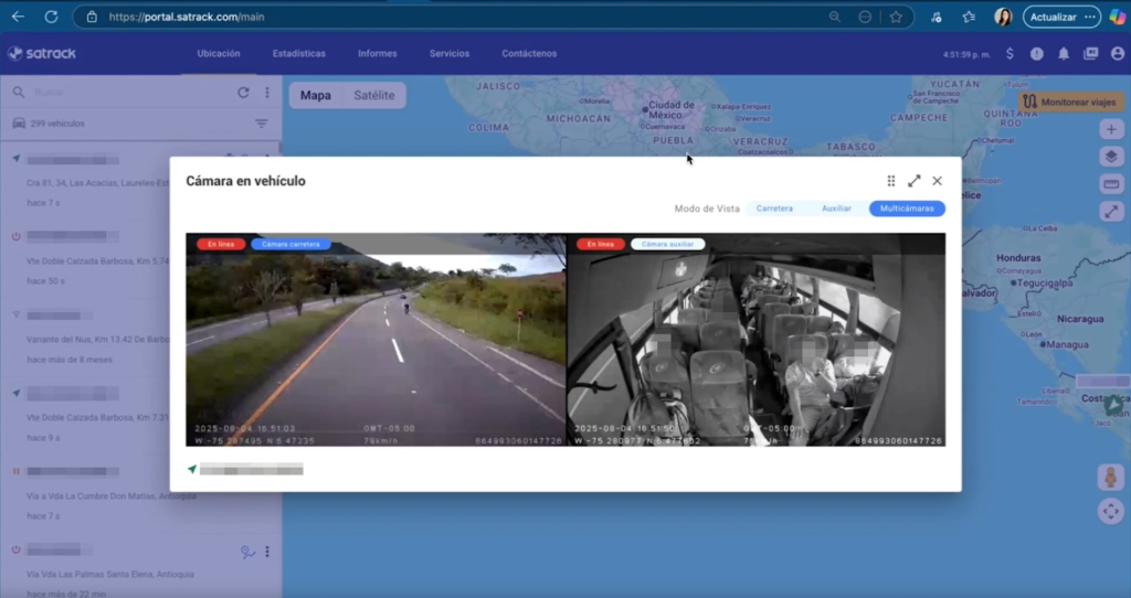 Cómo ver cámaras en línea en Satrack | Monitoreo en vivo de tu flota