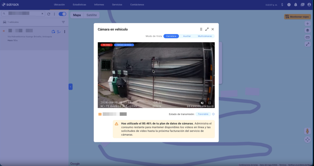 Cómo consultar el consumo de datos de tus cámaras Satrack